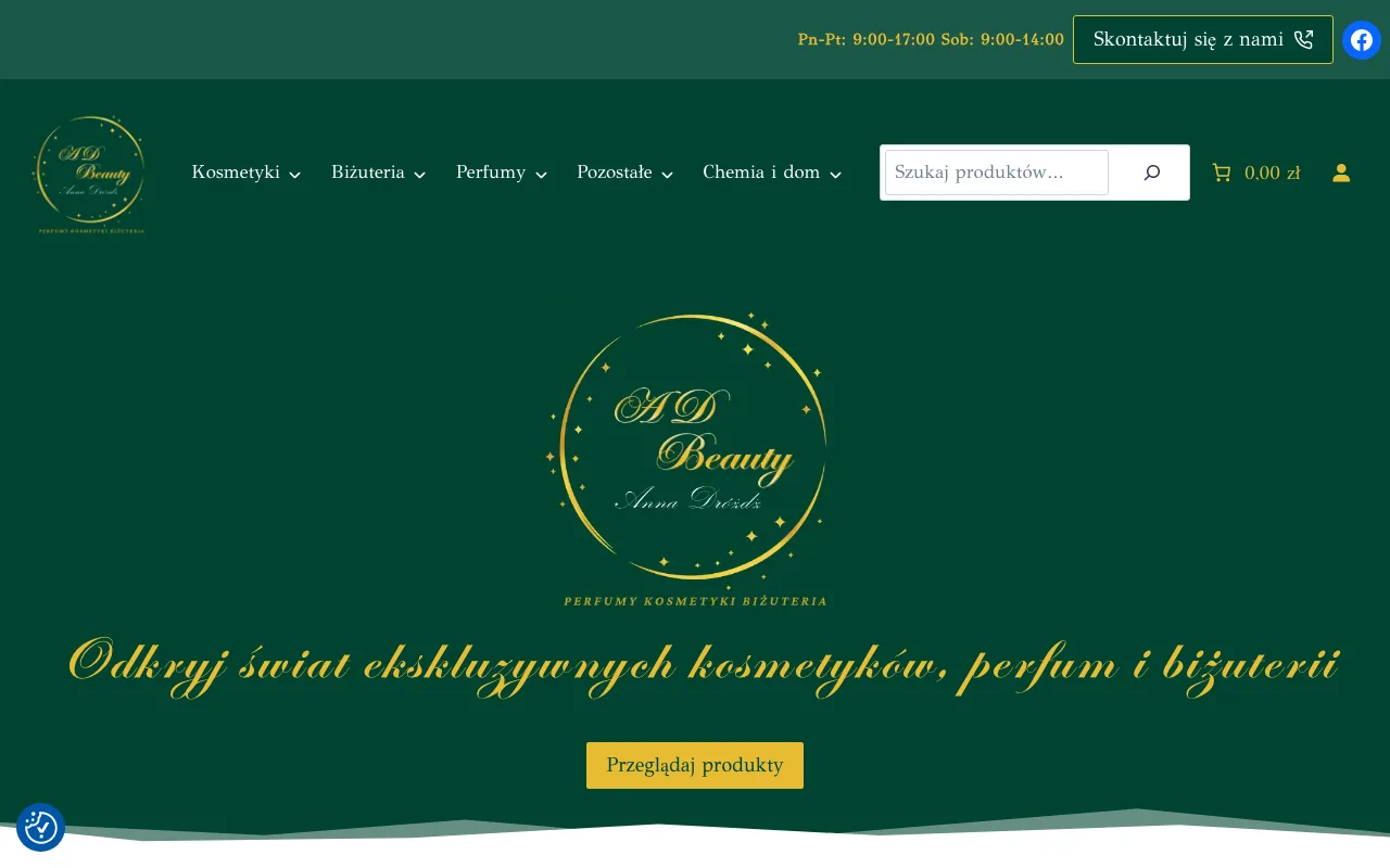 Strona internetowa AD Beauty — realizacja Kaminski.link