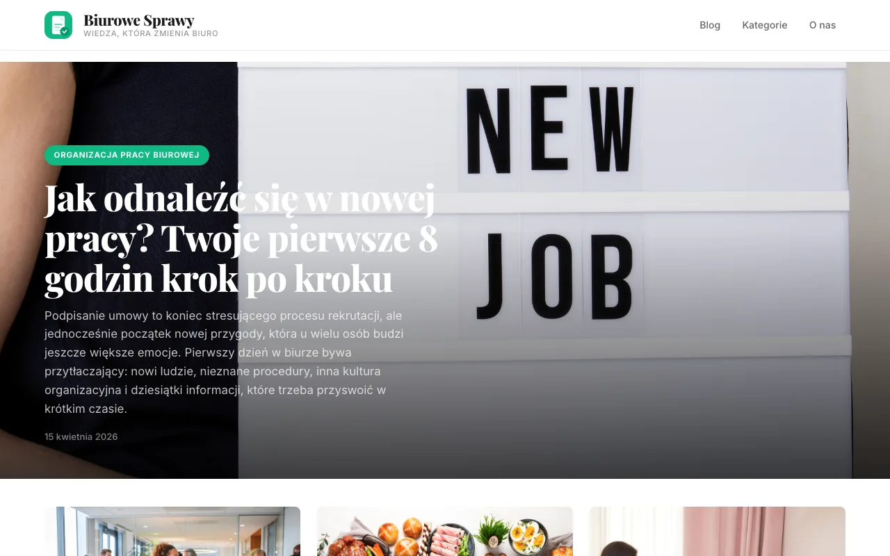 Strona internetowa Biurowe Sprawy — realizacja Kaminski.link